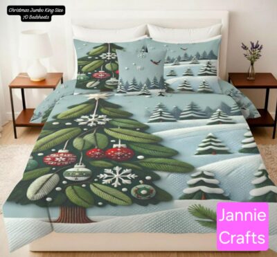Jannie Crafts 7D Christmas Theme Based Tree Bedsheet